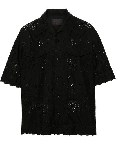 Simone Rocha Broderie Anglaise Cotton Shirt - Black