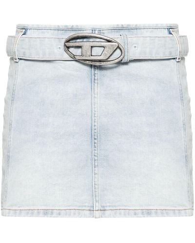 DIESEL De-flip-s Denim Mini Skirt - White