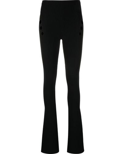 Jean Paul Gaultier High-waisted Button-detail Trousers - Black