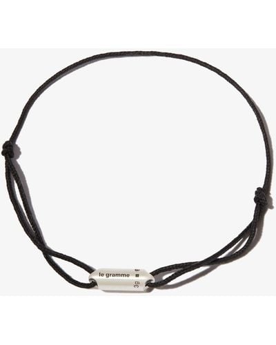 Le Gramme Sterling Le 3g Segment Cord Bracelet - Metallic