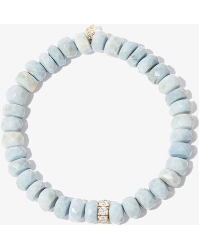 Sydney Evan 14k Yellow Rondelle Opal Diamond Beaded Bracelet - Blue