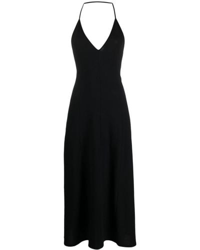 Khaite The Raysha Halterneck Midi Dress - Black