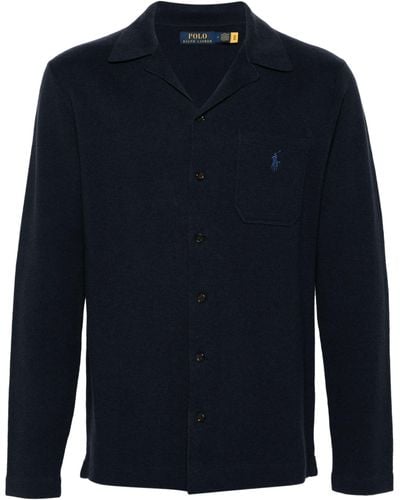 Polo Ralph Lauren Navy Pony Embroidery Shirt - Men's - Cotton - Blue