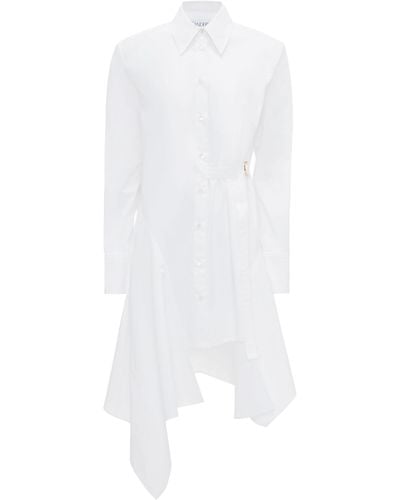 JW Anderson Desconstructed Cotton Shirtdress - White