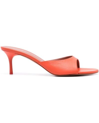 AMINA MUADDI Jeanne 60mm Mules - Women's - Calf Leather/rubber - Pink