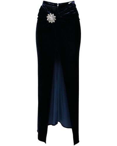 Rabanne Crystal-embellished Velvet Maxi Skirt - Women's - Polyamide/viscose/spandex/elastane/polyamidespandex/elastane - Black