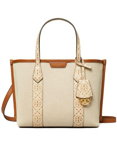Tory Burch Perry Small Canvas Tote Bag - Natural