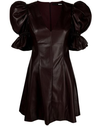 ROTATE BIRGER CHRISTENSEN Puff Sleeve Mini Dress - Women's - Polyester/recycled Polyester/polyurethane/spandex/elastane - Black