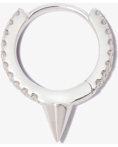 Maria Tash 18k White Spike Diamond Hoop Earring - Metallic