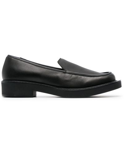St. Agni Square-toe Leather Loafers - Women's - Calf Leather - Black