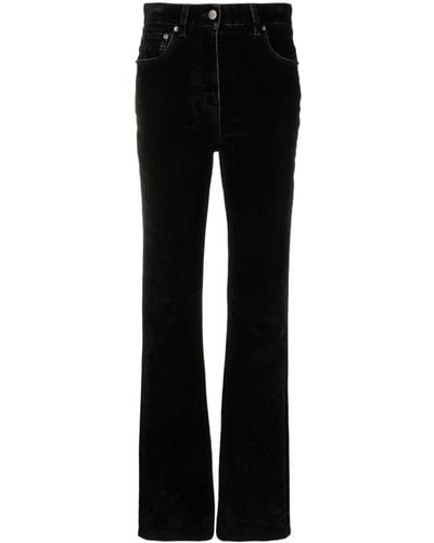 Ferragamo Velvet Straight-leg Trousers - Women's - Elastane/cotton/viscose - Black