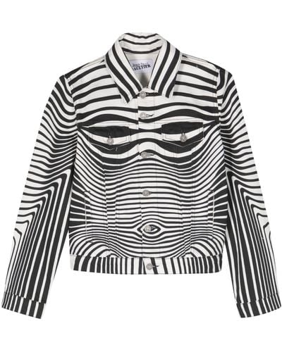 Jean Paul Gaultier And Black Body Morphing Denim Jacket - Gray
