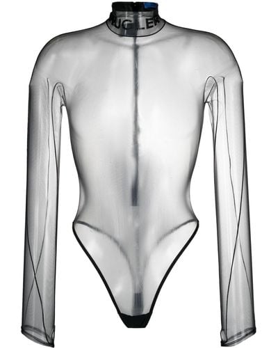 Mugler Illusion Shaping Bodysuit - Gray