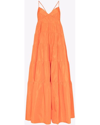 STAUD Ripley Tiered Maxi Dress - Orange