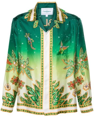 Casablancabrand Joyaux D'afrique Silk Shirt - Green