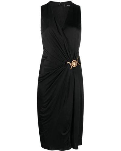 Versace Short Jersey Draped Dress - Black