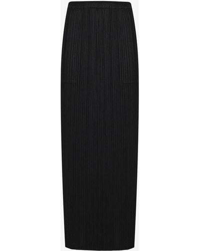 Pleats Please Issey Miyake Basics Plissé Midi Skirt - Women's - Polyester - Black