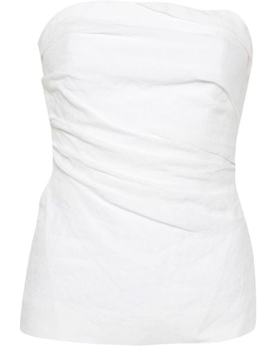 TOVE Draped Linen Strapless Top - Women's - Linen/flax/polyester/cotton - White
