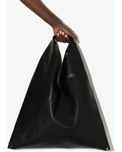 MM6 by Maison Martin Margiela Japanese Faux Leather Tote Bag - Black