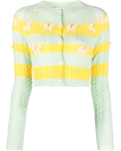 BERNADETTE Lily Embroidered Cardigan - Yellow