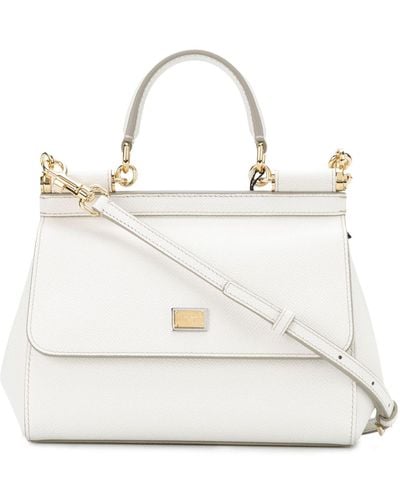 Dolce & Gabbana Small Sicily Top Handle Bag - Women's - Calf Leather - White