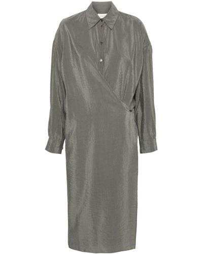 Lemaire Wrap Shirt Dress - Gray