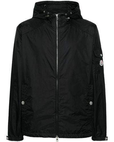 Moncler Appliqué-Logo Hooded Jacket - Black