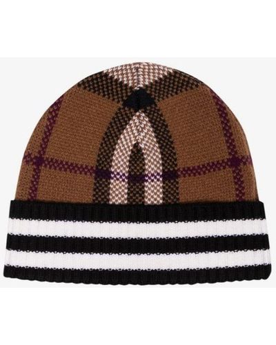 Burberry Brown House Check Cashmere Beanie Hat