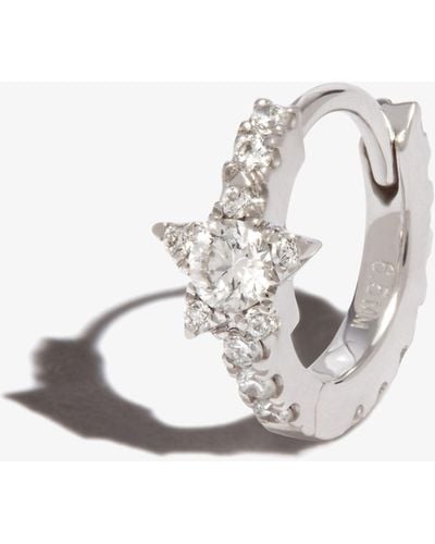 Maria Tash 18k White Gold Star Eternity Diamond huggie Earring - Women's - Diamond/18kt White Gold - Metallic