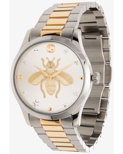 Gucci Stainless Steel G-timeless Bee Watch - Unisex - Metal/titanium - White
