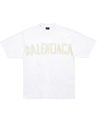 Balenciaga Tape Type Cotton T-shirt - White