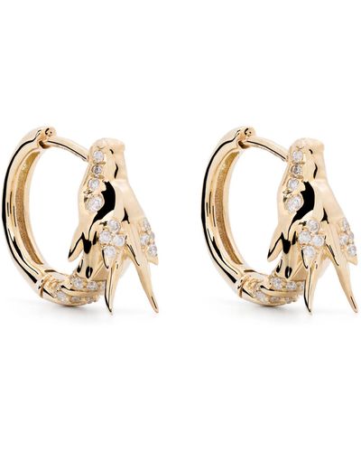 Adina Reyter 14k Yellow Dragon Diamond huggie-hoop Earrings - Women's - 14kt /diamond - Metallic