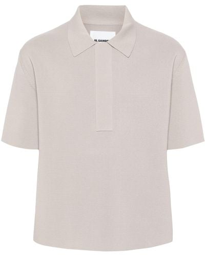Jil Sander Neutral Knitted Polo Shirt - White