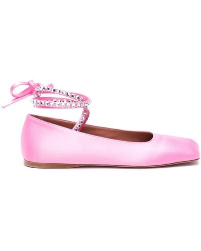 AMINA MUADDI Ane Crystal Ballet Court Shoes - Pink