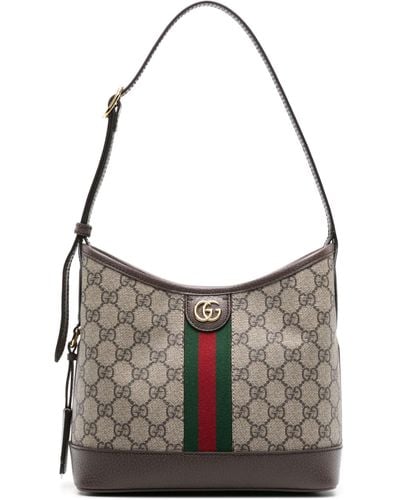 Gucci Small Ophidia GG Shoulder Bag - Gray
