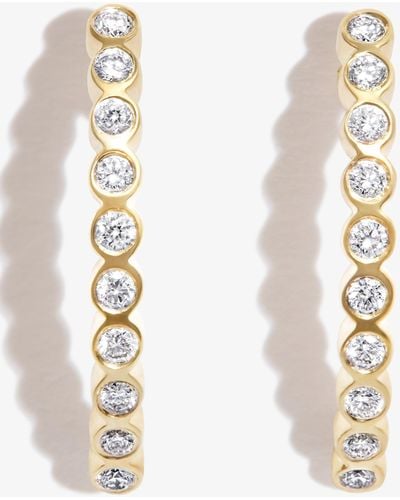 Zoe Chicco 14k Yellow Curved Bar Diamond Drop Earrings - White