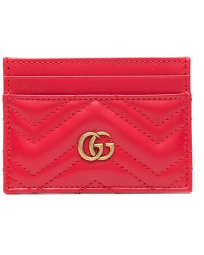Gucci GG Marmont Leather Card Holder - Red
