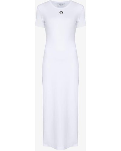 Marine Serre Active Cocoon T-shirt Dress - Women's - Organic Cotton/spandex/elastane - White