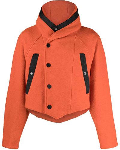 Kiko Kostadinov Remus Cropped Hooded Jacket - Orange