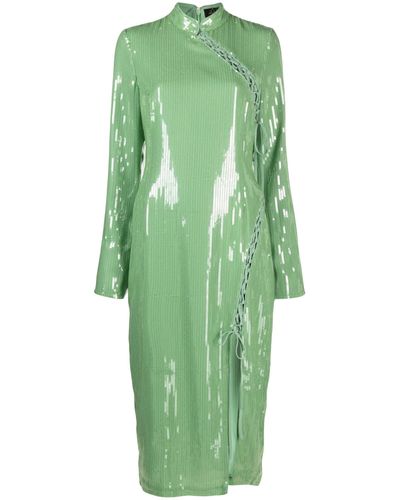 De La Vali Eilif Sequin-embellished Dress - Green