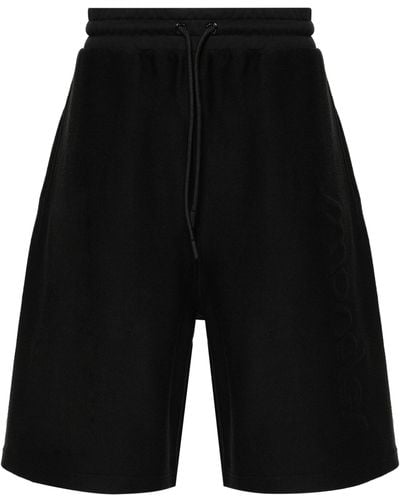 Moncler Logo Embossed Track Shorts - Black