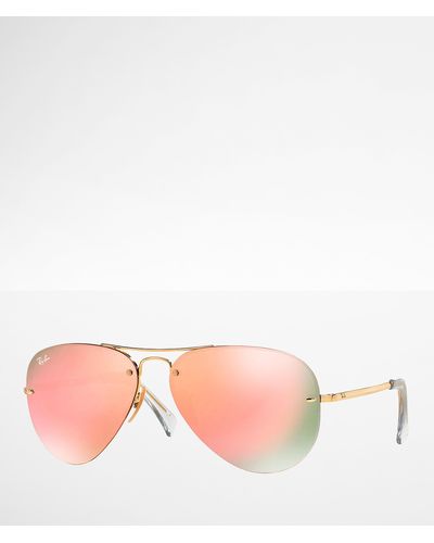 Ray-Ban Rimless Aviator Sunglasses - Pink