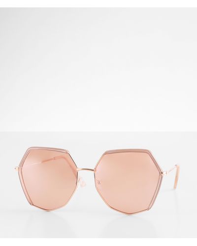 BKE Oversized Geo Sunglasses - Pink