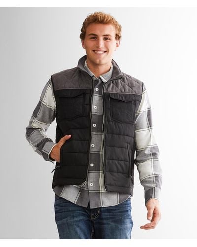 Hooey Quilted Puffer Packable Vest - Gray