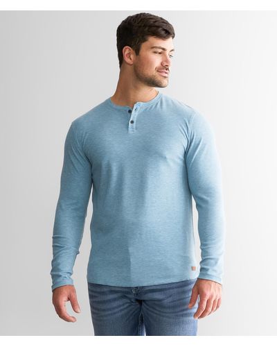 Outpost Makers Brushed Knit Henley - Blue