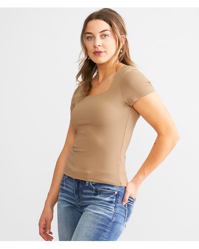 Buckle Black Shaping & Smoothing Square Neck Top - Blue