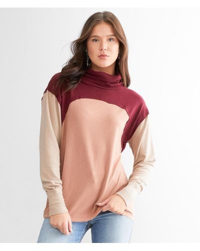 BKE Cowl Neck Top - Red
