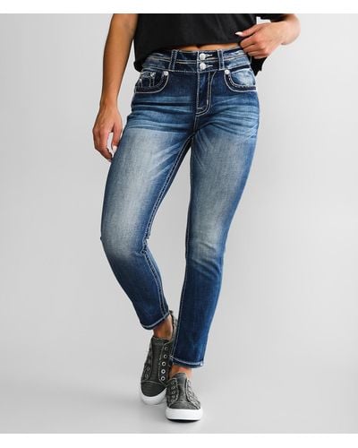 Miss Me Curvy Ankle Skinny Stretch Jean - Blue