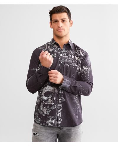 Affliction Brentwood Stretch Shirt - Gray