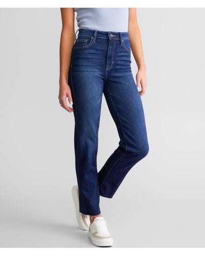 Hidden Jeans Tracey High Rise Cropped Straight Stretch Jean - Blue